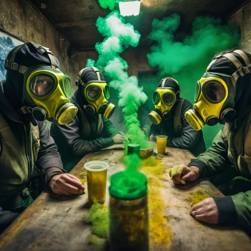 chemical disaster exercise,poison gas,respirators,chemical container,green smoke,respirator,chernobyl,gas mask,contamination,snegovichok,hazmat suit,breathing apparatus,gas grenade,chemical laboratory,outbreak,pesticide,quarantine,toxic waste,chemical,biohazard,Photography,General,Natural