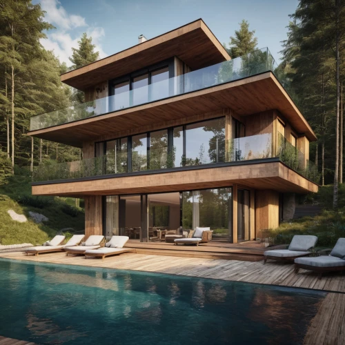 modern house,luxury property,modern architecture,pool house,dunes house,chalet,house in the mountains,house in the forest,timber house,house by the water,house in mountains,3d rendering,wooden house,house with lake,cubic house,holiday villa,summer house,beautiful home,eco-construction,luxury home,Photography,General,Natural