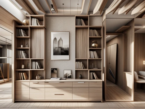 bookshelves,room divider,bookcase,walk-in closet,bookshelf,shelving,cabinetry,modern room,an apartment,pantry,interior modern design,kitchen design,archidaily,cupboard,search interior solutions,shared apartment,danish room,modern kitchen interior,modern office,scandinavian style