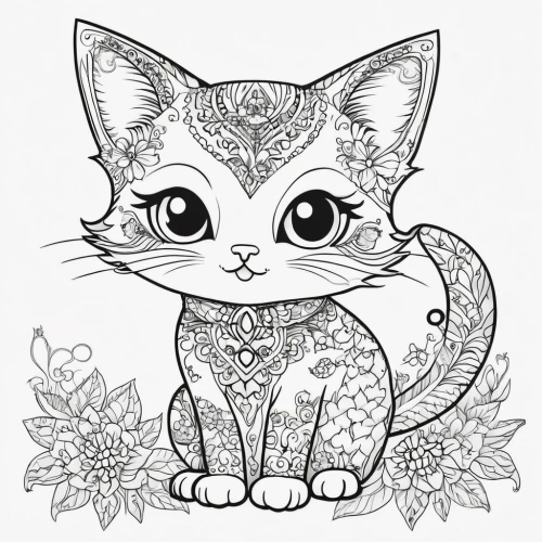 coloring page,cat line art,coloring pages,cat vector,line art animal,coloring pages kids,line art animals,cartoon cat,drawing cat,flower cat,calico cat,doodle cat,cat drawings,capricorn kitz,cat cartoon,japanese bobtail,my clipart,line-art,tabby cat,cat image,Illustration,Abstract Fantasy,Abstract Fantasy 10