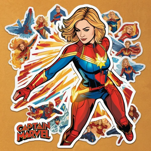 captain marvel,super heroine,super woman,power icon,comic hero,elenor power,phoenix,clipart sticker,superhero background,kapow,comic book,goddess of justice,super hero,awesome arrow,marvelous,superhero comic,nova,head woman,mariawald,comicbook,Unique,Design,Sticker