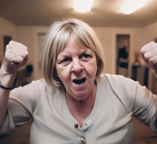 scared woman,scary woman,woman pointing,mum,pointing woman,evil woman,menopause,woman holding gun,woman holding a smartphone,screamer,mummy,staff video,violence against women,susanne pleshette,margaret,mom,britain,lady pointing,mama,grandmother