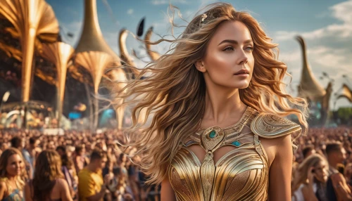 tomorrowland,celtic woman,golden crown,celtic queen,wonderwoman,germanic tribes,fantasy woman,photoshop manipulation,golden unicorn,aphrodite,valerian,queen cage,fantasy picture,golden haired,burning man,wonder woman,sprint woman,norse,golden color,photo manipulation,Photography,General,Natural
