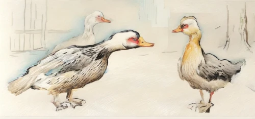 a pair of geese,greylag geese,guinea fowl,charadriiformes,galliformes,pelicans,winter chickens,pair of pigeons,landfowl,white storks,geese,gallinacé,two pigeons,bird couple,greylag goose,goslings,araucana,storks,portrait of a hen,platycercus,Common,Common,Natural