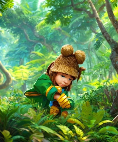 tarzan,children's background,forest man,forest clover,forest background,farmer in the woods,jungle,mushroom hat,green wallpaper,cute cartoon character,scandia gnome,forest mushroom,mowgli,robin hood,marie leaf,cg artwork,lingzhi mushroom,cartoon forest,pinocchio,gnome,Common,Common,Cartoon