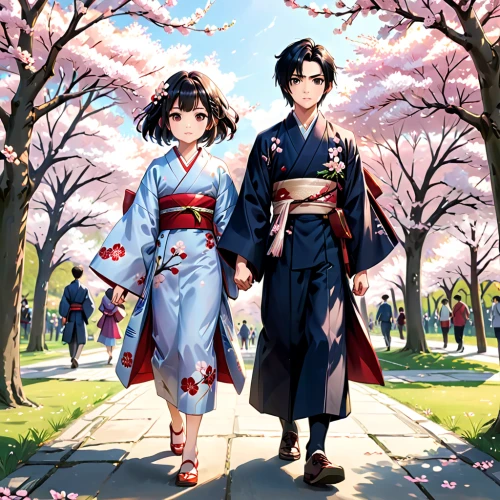 japanese sakura background,cherry blossom festival,kimonos,sakura background,the cherry blossoms,plum blossoms,sakura trees,cherry blossoms,almond blossoms,cold cherry blossoms,anime japanese clothing,hanbok,sakura blossoms,mukimono,cherry trees,spring festival,japanese floral background,spring background,cherry blossom,wedding couple,Anime,Anime,General