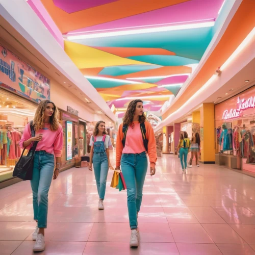 shopping mall,shopping street,neon candies,shopping icon,shopping center,central park mall,shopping venture,woman shopping,80s,shopping icons,paris shops,mall,retail,arcade,fashion street,the dubai mall entrance,consumerism,neon colors,neon arrows,arcade games