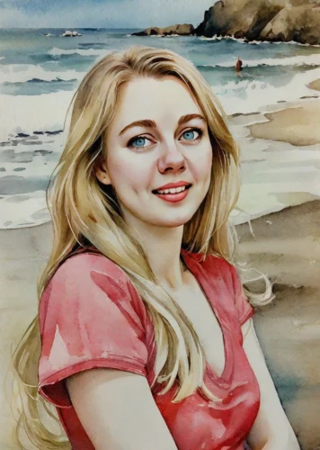 beach background,the blonde in the river,watercolor background,oil painting,watercolor painting,photo painting,girl on the river,blonde woman,oil painting on canvas,color pencil,colored pencil background,watercolor,oil on canvas,watercolor pencils,girl on the boat,water color,silphie,portrait background,fantasy portrait,watercolor pin up
