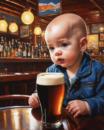 child portrait,guinness book,craft beer,a pint,infant,irish coffee,irish pub,oil painting on canvas,pub,draft beer,pint,i love beer,oil painting,beer tap,beer,baby frame,father with child,baby float,drinking,tasting,Art,Artistic Painting,Artistic Painting 23