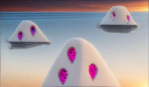 ufos,neon ghosts,turrets,ufo,mitosis,halloween ghosts,witches' hats,scandia gnomes,capsules,zeppelins,ghosts,lava lamp,pyramids,gel capsules,manta rays,spaceships,ufo intercept,witch's hat icon,roof domes,alien invasion