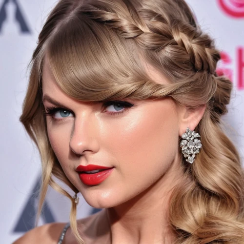 braid,curls,princess' earring,red bow,earpieces,curly,edit icon,red carpet,barbie doll,curl,curly string,hair accessory,enchanting,golden haired,french braid,earrings,red lips,dazzling,red lipstick,earring,Photography,General,Natural