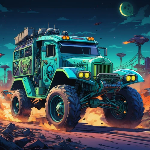 dodge power wagon,monster truck,snatch land rover,defender,gaz-53,land rover defender,retro vehicle,uaz patriot,kamaz,off-road outlaw,land-rover,new vehicle,jeep cj,desert safari,jeep rubicon,halloween truck,willys-overland jeepster,land rover,land rover series,day of the dead truck,Illustration,Japanese style,Japanese Style 03