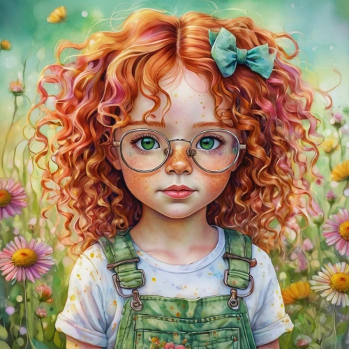 child portrait,girl in flowers,girl portrait,little girl in wind,mystical portrait of a girl,girl picking flowers,kids illustration,young girl,portrait of a girl,redhead doll,children's background,girl in a wreath,flower girl,little girl fairy,flower painting,beautiful girl with flowers,little girl,painter doll,girl drawing,fantasy portrait,Illustration,Paper based,Paper Based 01