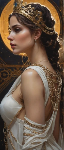 athena,priestess,cleopatra,gold filigree,gold foil art,fantasy art,artemisia,gold paint strokes,ancient egyptian girl,gold leaf,gilding,sorceress,thracian,warrior woman,gold paint stroke,golden crown,fantasy portrait,gold foil mermaid,diadem,breastplate