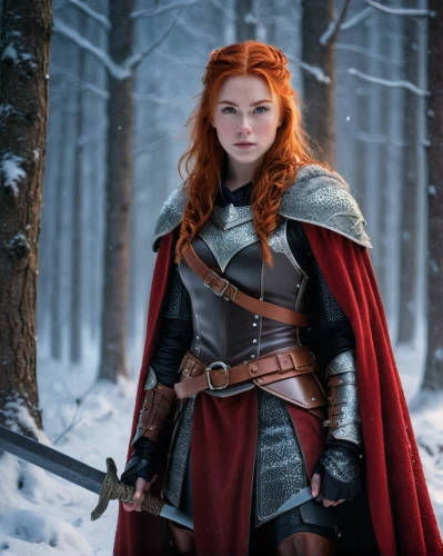 female warrior,merida,the snow queen,swordswoman,redheads,fantasy woman,celtic queen,warrior woman,red-haired,joan of arc,heroic fantasy,strong woman,red coat,strong women,suit of the snow maiden,huntress,dwarf sundheim,female hollywood actress,norse,fiery,Photography,Artistic Photography,Artistic Photography 15