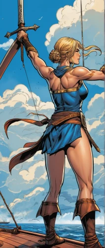 wind warrior,female warrior,longbow,bow and arrows,swordswoman,bow and arrow,bow arrow,warrior woman,spear,archery,bows and arrows,fighting stance,warrior pose,barbarian,huntress,ronda,he-man,athena,strong woman,battling ropes,Illustration,American Style,American Style 13
