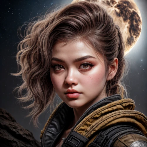 sci fiction illustration,fantasy portrait,world digital painting,jaya,portrait background,cg artwork,fantasy art,lunar,space art,edit icon,io,female warrior,luna,fantasy picture,mara,custom portrait,mystical portrait of a girl,game illustration,iapetus,callisto