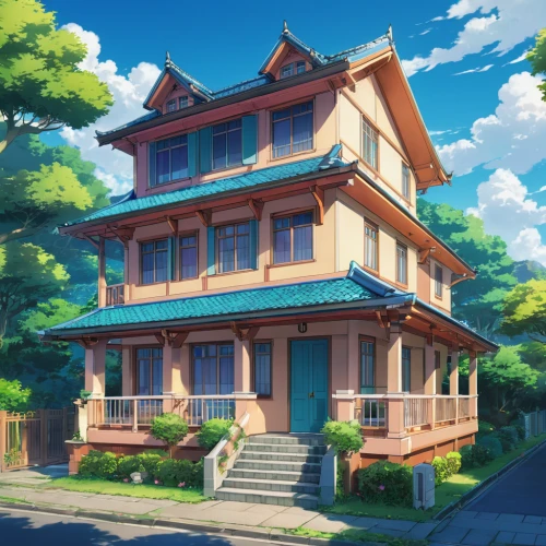 wooden house,house painting,studio ghibli,small house,apartment house,wooden houses,little house,violet evergarden,house by the water,lonely house,private house,two story house,frame house,tsumugi kotobuki k-on,house,summer cottage,house shape,residential house,beautiful home,sky apartment,Illustration,Japanese style,Japanese Style 03