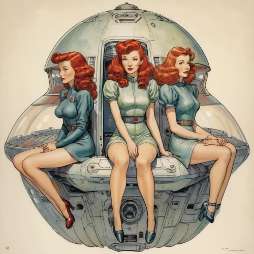 retro pin up girls,pin-up girls,pin up girls,atomic age,pin ups,valentine pin up,watercolor pin up,valentine day's pin up,vintage girls,edsel,pin up,edsel citation,pin-up,retro pin up girl,flying saucer,tail fins,northrop grumman e-8 joint stars,boeing b-50 superfortress,retro women,pin up girl,Illustration,Paper based,Paper Based 29