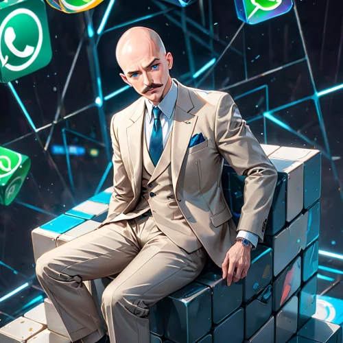 telegram,man with a computer,chainlink,kasperle,ceo,spy-glass,cube background,spy,riddler,portrait background,cubes,phone icon,eleven,theoretician physician,spy visual,businessman,dr. manhattan,icon whatsapp,data blocks,ernő rubik,Anime,Anime,General