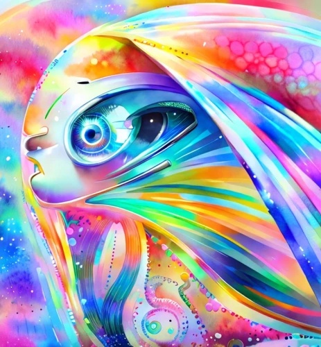 rainbow rabbit,psychedelic art,rainbow waves,psychedelic,unicorn art,rainbow unicorn,opal,cosmic eye,digiart,chameleon abstract,colorful spiral,extraterrestrial,rainbow pencil background,colorful doodle,colorfull,prismatic,digital art,unicorn background,colorful background,rainbow rose,Common,Common,Cartoon