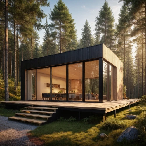 house in the forest,cubic house,timber house,small cabin,inverted cottage,the cabin in the mountains,scandinavian style,wooden house,3d rendering,cube house,modern house,danish house,summer house,cabin,modern architecture,holiday home,frame house,summer cottage,prefabricated buildings,dunes house