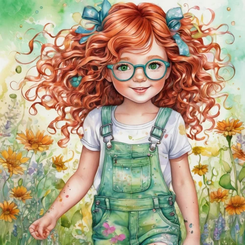 girl in flowers,little girl fairy,girl picking flowers,kids illustration,little girl in wind,children's background,child fairy,child portrait,girl in overalls,girl drawing,young girl,flower fairy,flower girl,girl portrait,digiscrap,redhead doll,painter doll,flower painting,meadow clover,sewing pattern girls,Illustration,Abstract Fantasy,Abstract Fantasy 13