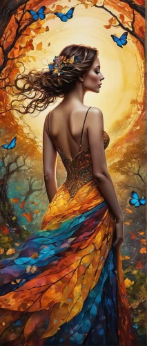 fantasy art,ulysses butterfly,faerie,boho art,faery,bodypainting,fantasy picture,art painting,gypsy soul,gatekeeper (butterfly),mystical portrait of a girl,vanessa (butterfly),passion butterfly,oil painting on canvas,fractals art,fairies aloft,girl in a long dress,mother earth,body painting,fantasy woman,Photography,General,Natural