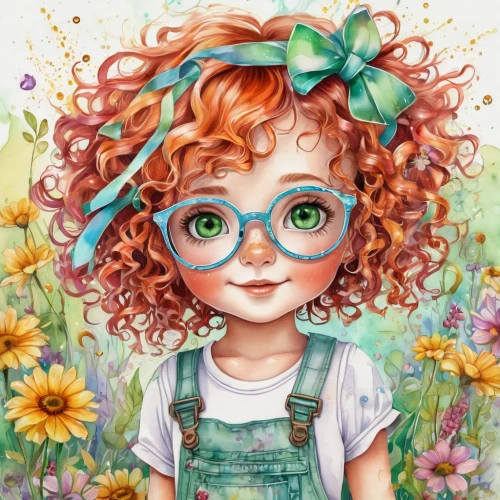 girl in flowers,kids illustration,colorful daisy,girl portrait,child portrait,girl picking flowers,flower girl,flower painting,beautiful girl with flowers,girl in a wreath,floral background,kids glasses,flower background,little girl in wind,girl drawing,children's background,little girl fairy,little flower,colorful floral,floral wreath,Illustration,Abstract Fantasy,Abstract Fantasy 13