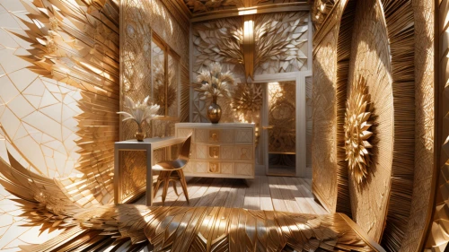bamboo curtain,room divider,wood mirror,interior design,patterned wood decoration,mirror house,interior decoration,decorative fan,interiors,wicker,interior decor,timber house,interior modern design,ornate room,golden wreath,contemporary decor,armoire,jewelry（architecture）,parabolic mirror,luxury home interior