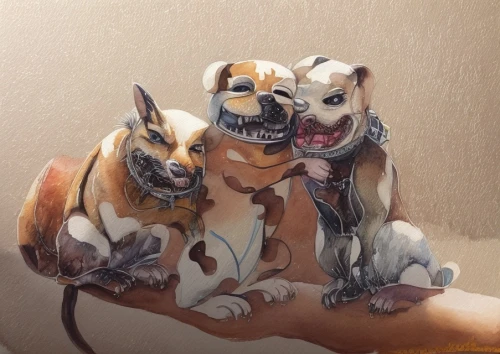 three dogs,british bulldogs,hound dogs,french bulldogs,flying dogs,color dogs,canines,watercolor dog,corgis,doggies,catahoula bulldog,dog siblings,dog illustration,huskies,family dog,oil painting on canvas,oil painting,three wise monkeys,raging dogs,dog frame,Common,Common,Natural