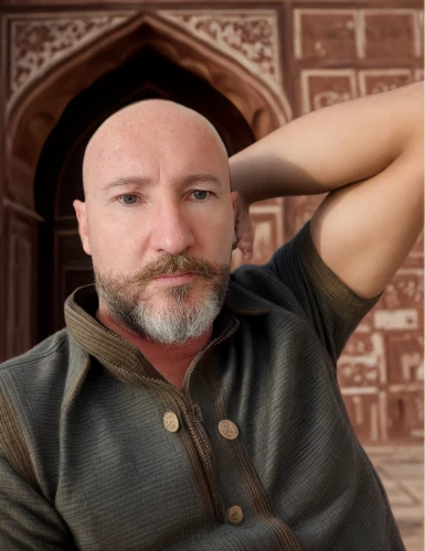 rem in arabian nights,prejmer,dwarf sundheim,portrait background,middle eastern monk,fantasy portrait,male elf,pat,agra,artist portrait,male model,artistic portrait,author,composite,ibn tulun,png transparent,portait,shorn,brown egg,baldness