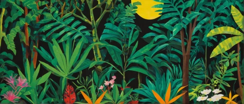 jungle,tropical jungle,tropical bloom,pond plants,tropical flowers,swamp iris,palm lilies,lilly of the valley,banana trees,lilies of the valley,yellow iris,rainforest,aquatic plants,forest floor,plants,wild iris,cattails,undergrowth,wild tulips,illustration of the flowers,Art,Artistic Painting,Artistic Painting 38