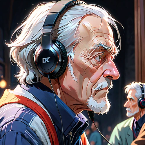 elderly man,pensioner,game illustration,old man,old age,audiophile,old person,elderly person,older person,sci fiction illustration,geppetto,grandpa,camera illustration,man talking on the phone,world digital painting,vector illustration,grandfather,hearing,pensioners,listening to music,Anime,Anime,General