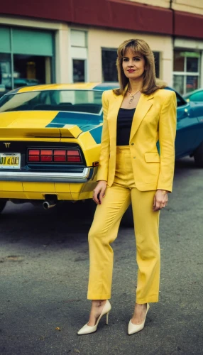 yellow jumpsuit,yellow car,retro women,yellow taxi,retro woman,ann margarett-hollywood,1980s,70's icon,yellow jacket,1980's,ester williams-hollywood,the style of the 80-ies,social,car model,60's icon,70s,dodge la femme,60s,retro car,jumpsuit,Unique,Pixel,Pixel 04