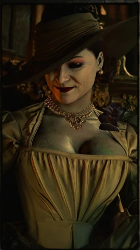 vampire woman,vampire lady,victorian lady,the hat-female,the hat of the woman,the carnival of venice,witch's hat icon,venetia,voodoo woman,evil woman,victorian fashion,steampunk,painted lady,collar,woman's hat,scary woman,gothic portrait,seamstress,a charming woman,gothic woman