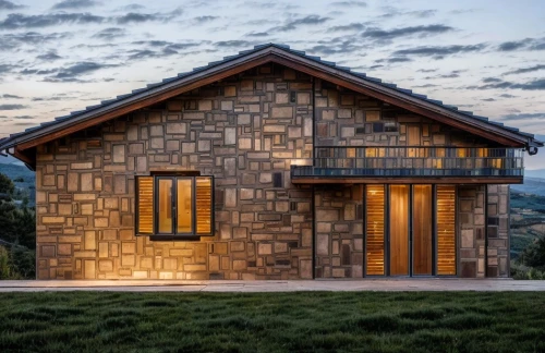 stone house,timber house,natural stone,cubic house,frame house,log cabin,wooden house,log home,brick house,honeycomb stone,slate roof,lattice windows,eco-construction,stonework,roof tile,clay house,blockhouse,residential house,folding roof,wooden facade,Architecture,General,Modern,Elemental Architecture