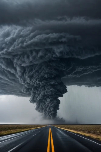 tornado,nature's wrath,tornado drum,storm clouds,thundercloud,dark cloud,storm,shelf cloud,a thunderstorm cell,thunderhead,apocalypse,natural phenomenon,atmospheric phenomenon,dramatic sky,thunderstorm,the storm of the invasion,armageddon,whirlwind,the road,road to nowhere,Photography,Documentary Photography,Documentary Photography 30