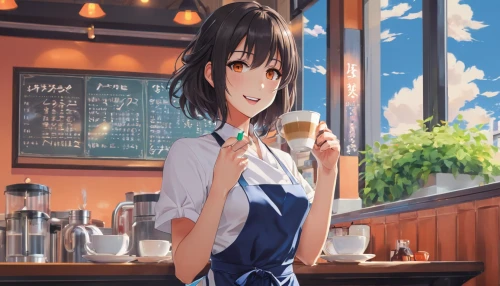 coffee background,watercolor cafe,cafe,coffee shop,drinking coffee,barista,cute coffee,coffee tea illustration,bubble tea,latte,waitress,milk tea,azusa nakano k-on,honmei choco,coffee,watercolor tea shop,neon coffee,euphonium,low poly coffee,café,Illustration,Japanese style,Japanese Style 06