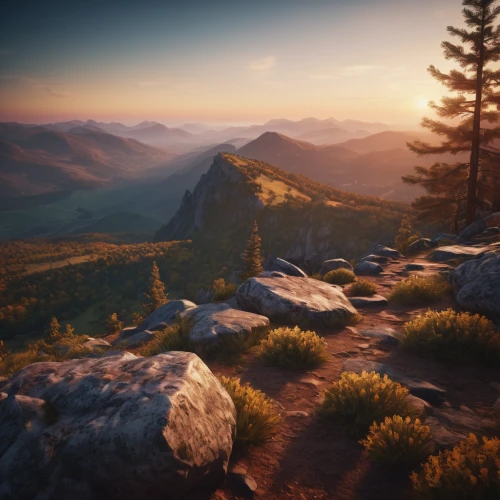 mountain sunrise,mountain plateau,mountain valley,alpine crossing,mountain landscape,mountain valleys,plains,mountainside,alpine sunset,salt meadow landscape,mountain world,mountain scene,mountainous landscape,mountain stone edge,autumn mountains,croft,mountainous landforms,valley,mountain ranges,graphics,Photography,General,Cinematic