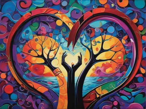 colorful tree of life,tree heart,colorful heart,tree of life,flourishing tree,heart flourish,heart and flourishes,painted tree,celtic tree,heart chakra,heart swirls,the branches of the tree,heart background,painted hearts,magic tree,the luv path,all forms of love,handing love,oil painting on canvas,tangerine tree,Conceptual Art,Daily,Daily 24