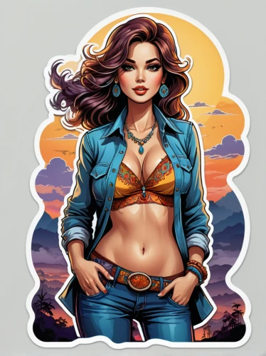 jean button,fashion vector,clipart sticker,retro pin up girl,pin-up girl,jean jacket,vector illustration,pin up girl,girl with speech bubble,retro girl,rosa ' amber cover,vector girl,vector graphic,retro woman,game illustration,dribbble,adobe illustrator,dribbble icon,pin ups,vector graphics,Unique,Design,Sticker