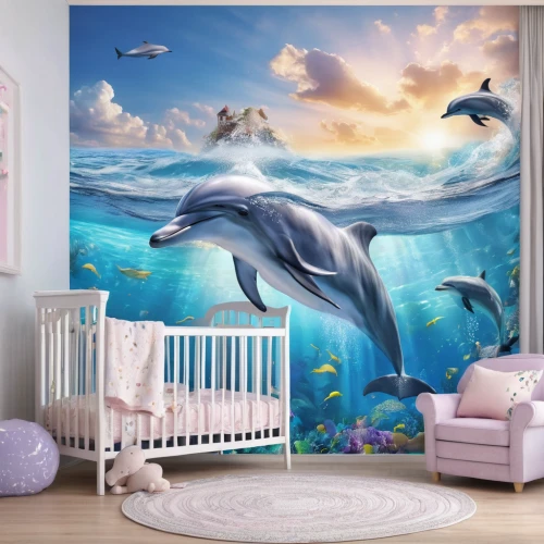baby room,nursery decoration,aquarium decor,kids room,baby whale,room newborn,dolphin background,mermaid background,children's bedroom,nursery,children's room,giant dolphin,children's background,boy's room picture,little whale,wall sticker,the little girl's room,girl with a dolphin,wall decoration,mermaid scales background,Photography,General,Natural