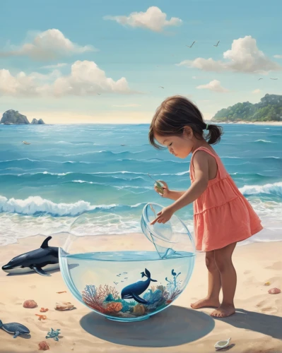girl with a dolphin,sea-life,sea foods,ocean pollution,kids illustration,blue sea,world digital painting,children's background,blue butterflies,wishing well,summer day,blue fish,cute cartoon image,beachcombing,aquarium,sea food,paper boat,blue waters,sea life,sea-shore,Photography,General,Commercial