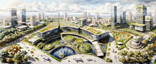 futuristic landscape,utopian,fantasy city,metropolis,futuristic architecture,ancient city,autostadt wolfsburg,urban development,city cities,escher village,urbanization,aurora village,terraforming,barangaroo,city buildings,solar cell base,skyscrapers,skyscraper town,urban design,kirrarchitecture