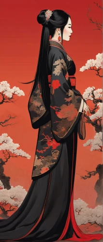 geisha girl,geisha,mulan,samurai,katana,oriental princess,japanese art,mukimono,samurai fighter,red sun,yi sun sin,sōjutsu,plum blossoms,oriental painting,oriental girl,crow queen,kimono,swordswoman,kitsune,red petals,Photography,General,Natural