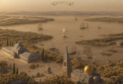 airships,ancient city,lev lagorio,constantinople,aerial landscape,airship,metropolis,delft,imperial shores,fantasy city,citadel,regatta,hanseatic city,zeppelins,city cities,peter-pavel's fortress,xix century,background image,russo-european laika,prejmer,Architecture,Urban Planning,Aerial View,Urban Design