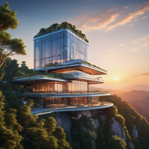 futuristic architecture,modern architecture,eco hotel,tigers nest,sky apartment,eco-construction,residential tower,house in mountains,glass building,cubic house,solar cell base,house in the mountains,penthouse apartment,luxury property,skyscapers,luxury hotel,futuristic art museum,luxury real estate,building valley,modern building,Photography,General,Natural