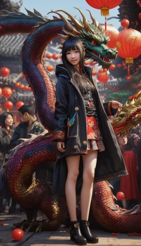 dragon li,chinese dragon,mulan,noodle image,china cny,spring festival,asia,chinese background,dragon,chinese horoscope,wyrm,emperor snake,happy chinese new year,3d fantasy,yuan,anime japanese clothing,dragon of earth,chinese new year,hong,hanbok,Illustration,American Style,American Style 06
