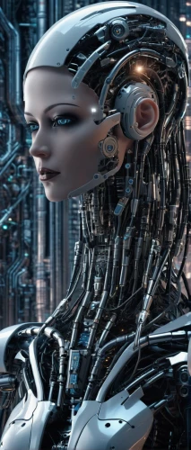 cybernetics,artificial intelligence,biomechanical,cyborg,humanoid,artificial hair integrations,women in technology,cyber,ai,cyberspace,chatbot,neural network,robotic,endoskeleton,scifi,chat bot,sci fi,cyberpunk,random access memory,social bot,Conceptual Art,Sci-Fi,Sci-Fi 09